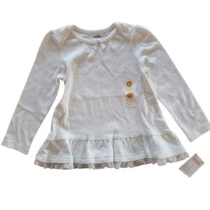 NEW Gymboree Girl's White Long Sleeve Top - 3T